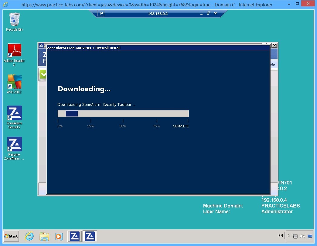 Practice Labs screenshot.